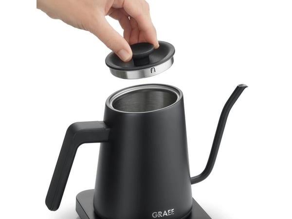 Graef GK502, 0,9 l, 1200 W, Sort, Rustfritt stål, Justerbar termostat, Overopphetingsbeskyttelse