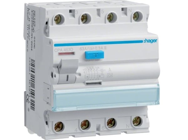 Hager CPA463D, Reststrøm enhed, tyyppi S