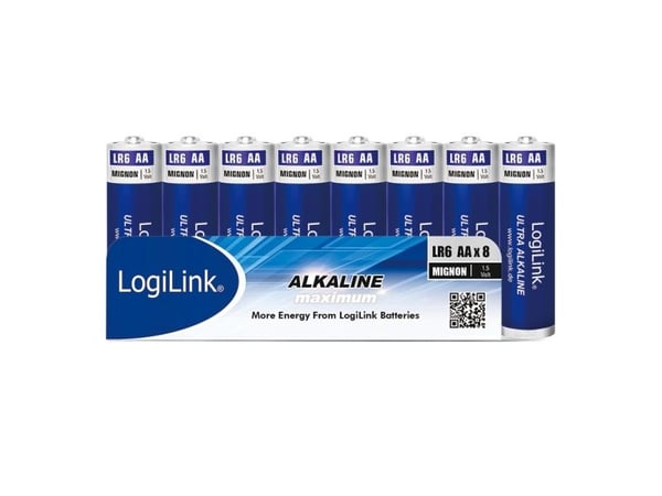 LogiLink LR6F8, Engangsbatteri, AA, Alkalinsk, 1,5 V, 8 stykker, 1700 mAh