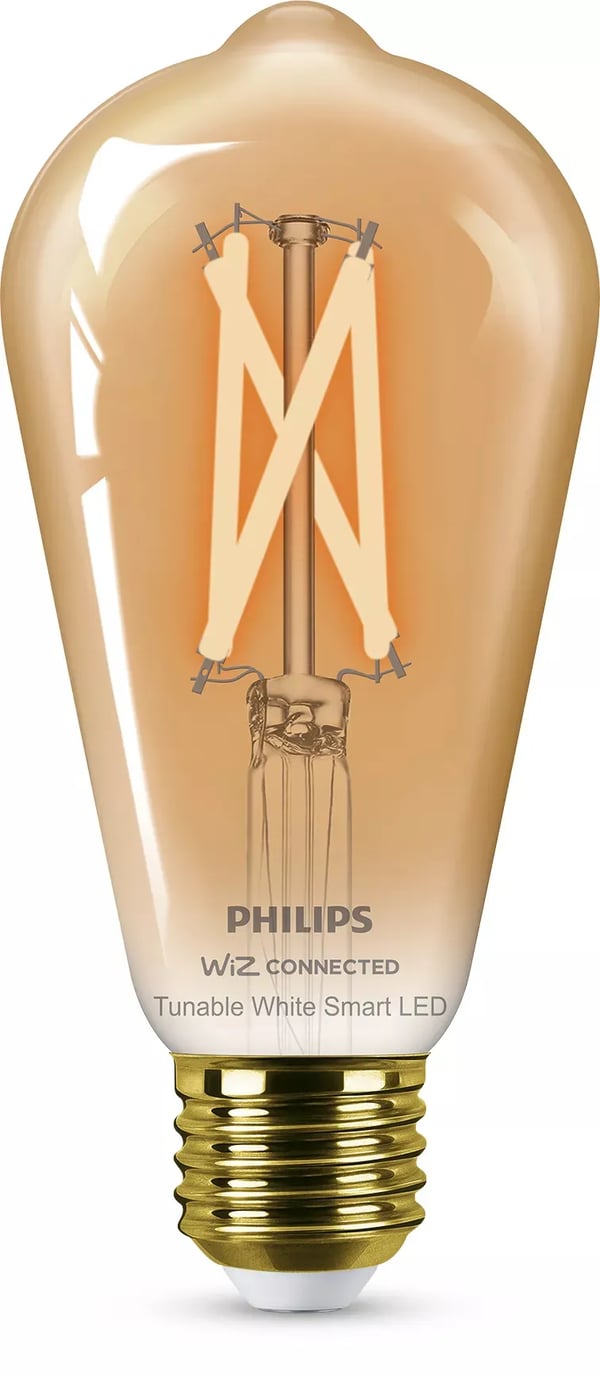 Philips Smart - LED-glödlampa med filament - form: ST64 - E27 - 7 W (motsvarande 50 W) - klass F - varmt till kallt vitt ljus - 2000-5000 K - bärnsten