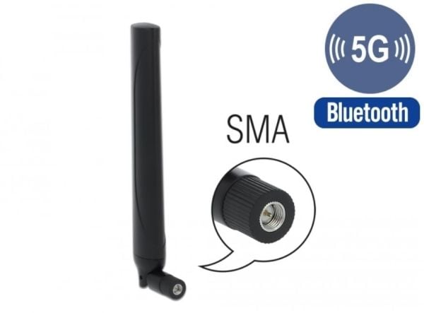 Delock - Antenni - 19,7 cm - mobiili, Bluetooth - -0,5 - 2,3 dBi - ympärisäteilevä - lajitellaan - lajittelu