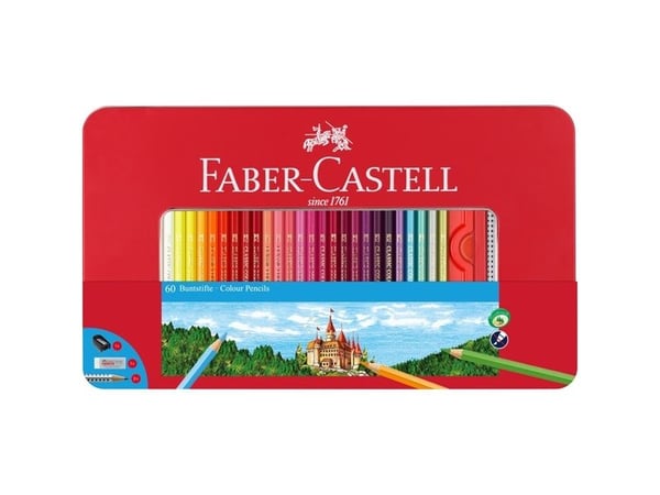 Faber-Castell Classic - Fargeblyant- og blyantsett - 62 deler