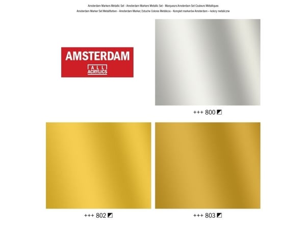 Amsterdam akrylmålarpenna metallic-set | 3 färger