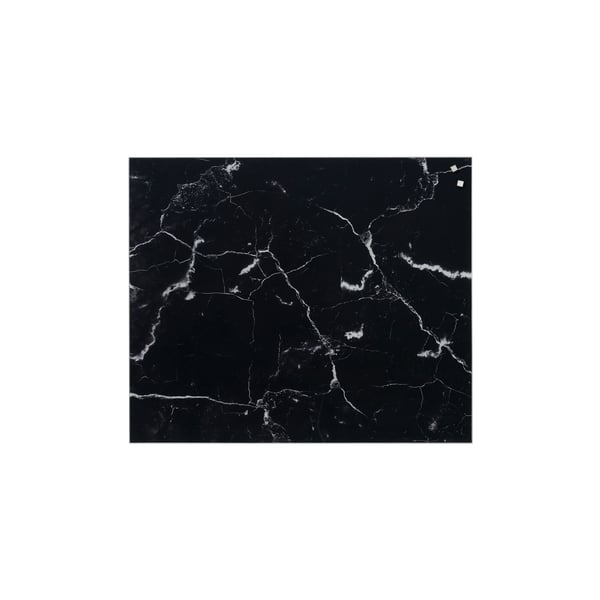 Magnetisk NAGA stænkplade 60x50 cm - glas med metal bagplade - sort marmor