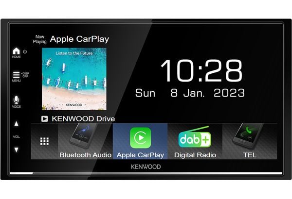 Kenwood DMX7722DABS bilradio 6.8" 2 DIN, trådløs CarPlay og Android Auto