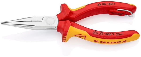 Knipex 25 06 160 T, Kärkipihdit, 2,5 mm, 5 cm, Kromivanadiini-teräs, Oranssi, Punainen, 160 mm