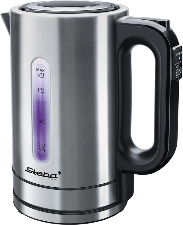 Steba WK 21 INOX, 1,7 l, 2200 W, Rostfritt stål, Plast, Rostfritt stål, Justerbar termostat, Vattennivå indikator