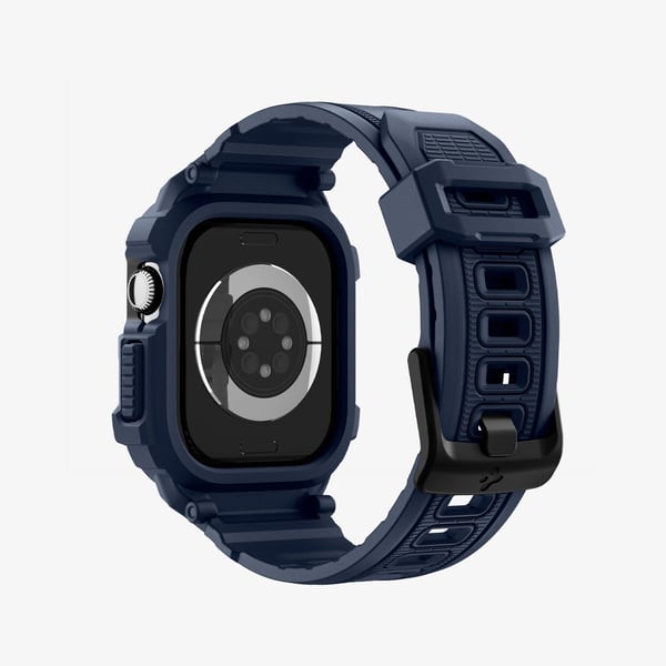 Spigen Rugged Armor Pro 2, Fodral + armband, Smartwatch, Marinblå, Apple, Apple Watch 10/11 (42mm), Termoplastisk polyuretan (TPU)