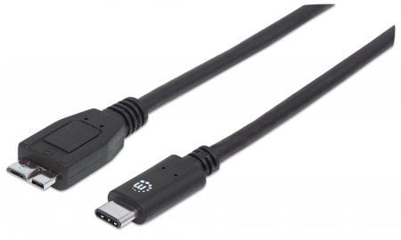 Manhattan 353397, 1 m, USB C, Micro-USB B, USB 3.2 Gen 2 (3.1 Gen 2), 10 Gbit/s, Svart