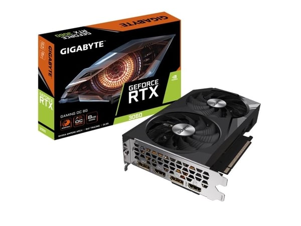 Gigabyte GeForce RTX 3060 GAMING OC 8G rev. 2.0 - OC Edition - grafikkort - GF RTX 3060 - 8 GB GDDR6 - PCIe 4.0 - 2 x HDMI, 2 x DisplayPort - LHR