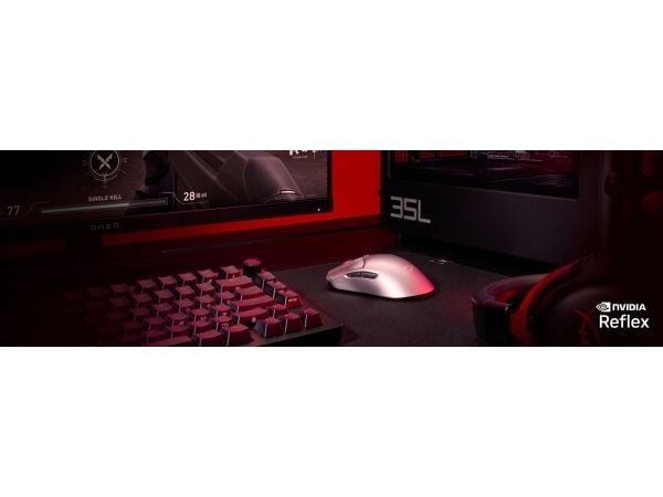 HyperX Langaton Pulsefire Haste 2 S -pelihiiri (hopea), Molempikätinen, RF Wireless + Bluetooth + USB Type-C, 3200 DPI, Hopea