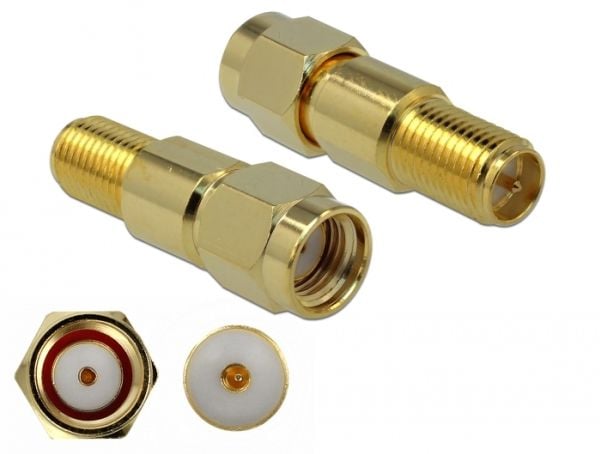 Delock - RF-adapter - RP-SMA hunn til RP-SMA hann