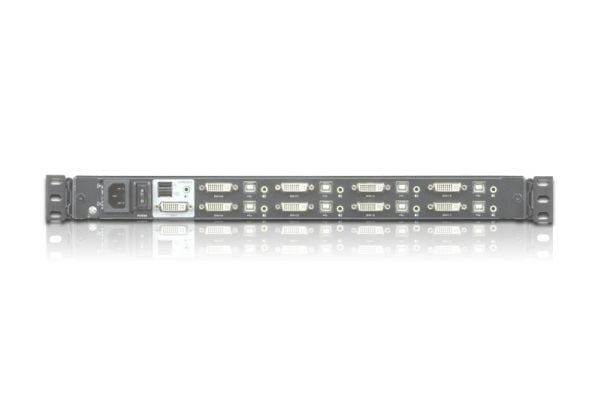 ATEN CL6708MW - KVM-konsoll med KVM-svitsj - 8 porter - USB - 17.3" - kan monteres i rack - 1920 x 1080 Full HD (1080p) @ 60 Hz - DVI-I - 1U