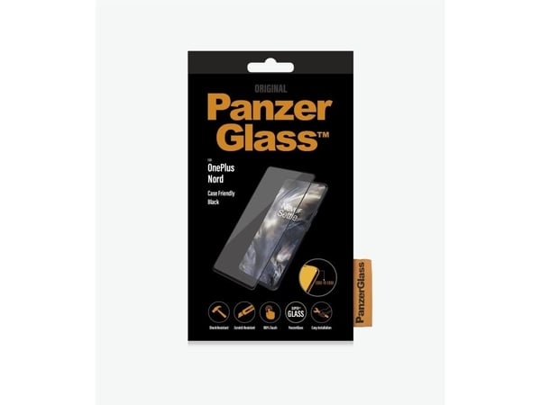 PanzerGlass - Skjermbeskyttelse for mobiltelefon - glass - rammefarge svart - for OnePlus Nord