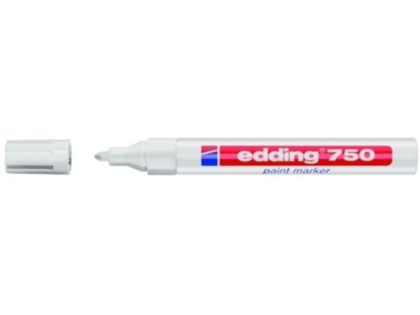 edding 750 gloss paint - Markering - permanent - för glas, metall, plast - vit - pigmentbläck - 2-4 mm