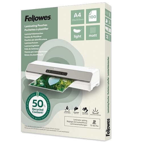 Fellowes - 100-pack - matt - lamineringspunger