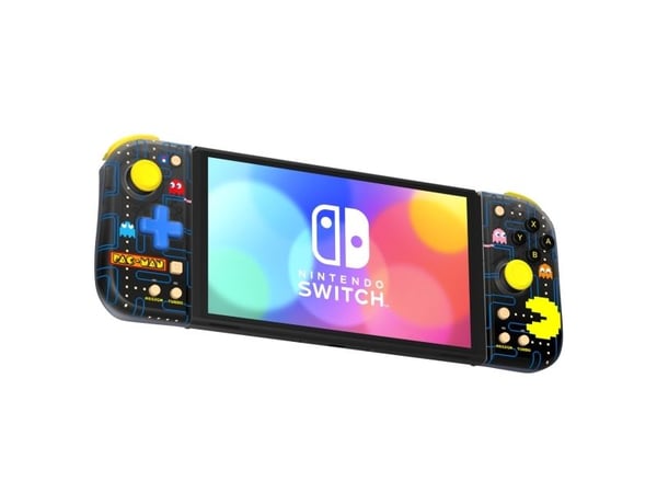 Hori Split Pad Compact (PAC-MAN), Gamepad, Nintendo Switch, Nintendo Switch OLED, D-måtte, Knappen Turbo, Sort, Gul