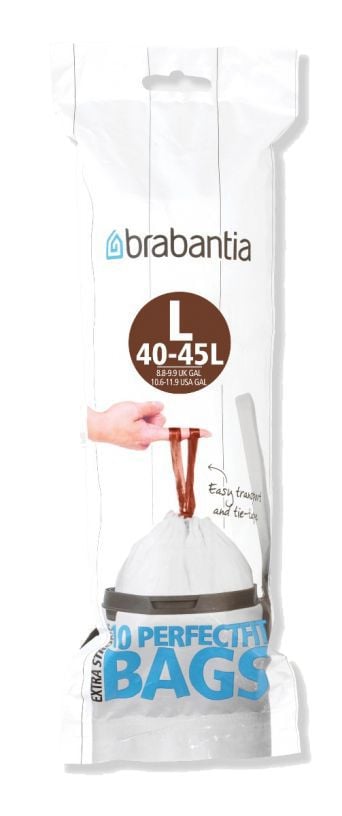 Jätesäkki 45 ltr L Valkoinen,12 rl/krt