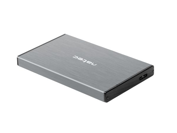 NATEC Rhino GO, HDD-/SSD-kotelo, 2.5", Serial ATA III, 6 Gbit/s, USB-liitettävyys, Harmaa
