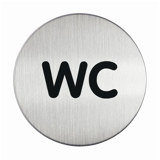 Symbolskilt Durable "WC" Ø83 mm metal piktogram