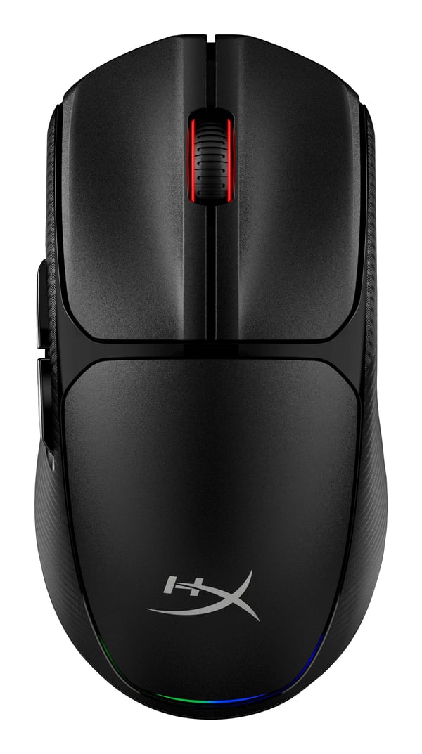 HyperX Pulsefire Fuse trådløs spillmus (svart), Ambidekstriøs, Optisk, RF trådløs + Bluetooth, 12000 DPI, Svart