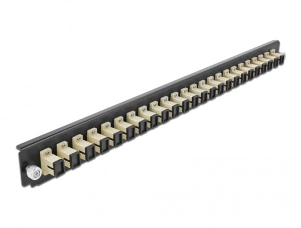 Delock - Fiber-optic splice box rack mount panel - front - SC MM X 24 - beige - 1U - 19"