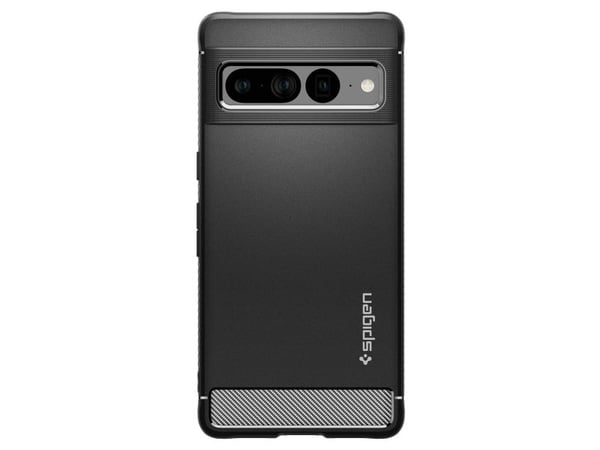 Spigen Rugged Armor - Baksidesskydd för mobiltelefon - robust - termoplastisk polyuretan (TPU) - mattsvart - för Google Pixel 7 Pro