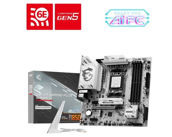 MSI B850M GAMING PLUS WIFI6E - Moderkort - micro ATX - Socket AM5 - AMD B850 Chipuppsättning - USB 3.2 Gen 2, USB-C 3.2 Gen2, USB 3.2 Gen 1 - 2.5 G...
