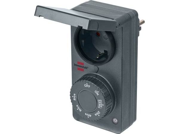 Brennenstuhl 1506120, Päivittäinen ajastin, Musta, Rotaatio, IP44, 91 mm, 62 mm