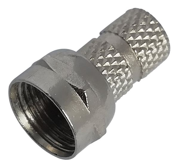Deltaco Kierrettävä F-liitin, täysin suojattu, 5,6 mm, RG-59, 2 kpl, F-tyyppi, Hopea