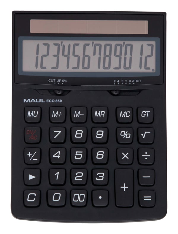 MAUL ECO 850, Tasku, Perus, 12 lukua, Näyttön kallistus, Aurinko, Musta