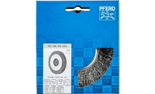 PFERD 43701115, Slipebørste, Universal, 6000 o/min, Rund, 3 cm, 12,5 cm