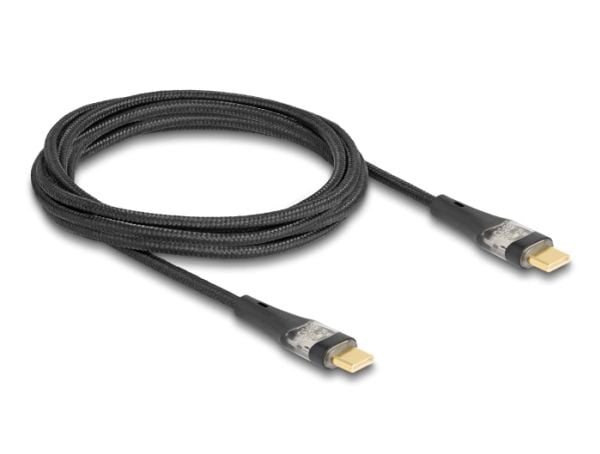 Delock - USB-kabel - USB-C (hann) til USB-C (hann) - USB 2.0 - 20 V - 5 A - 2 m - støtte for Power Delivery 3.0, Hurtiglading opptil 100W - svart