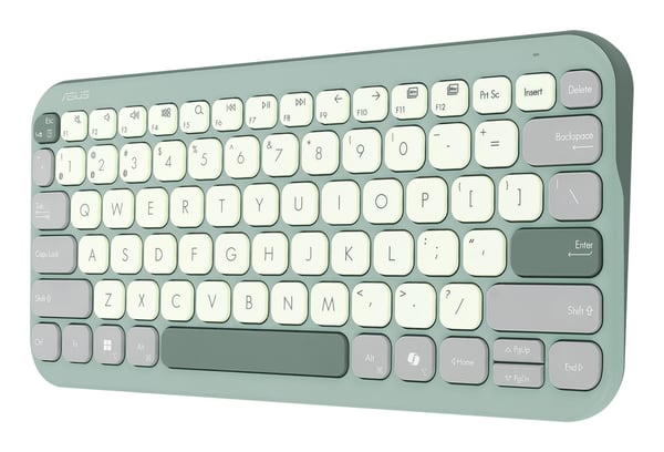 ASUS Marshmallow KW100 - Tastatur - 75% - compact - trådløs - Bluetooth 5.0 LE - green tea latte