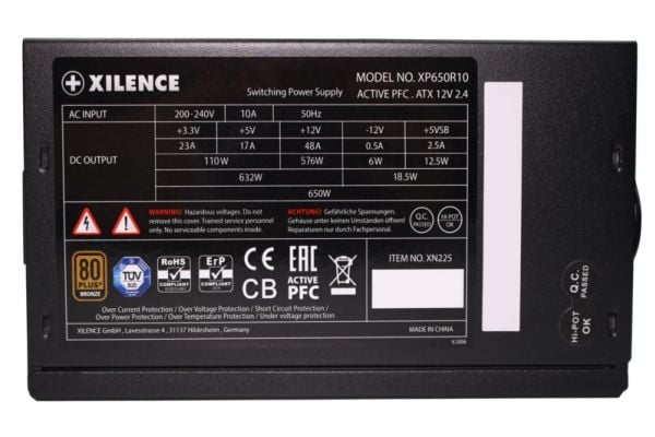 Xilence Gaming Bronze Series XP650R10 - Virtalähde (sisäinen) - ATX12V 2.4 - 80 PLUS Bronze - AC 200-240 V - 650 Watt - aktiivinen PFC