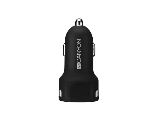 Canyon C-04 - Bilstrømadapter - 2.4 A - 2 utgangskontakter (USB) - svart