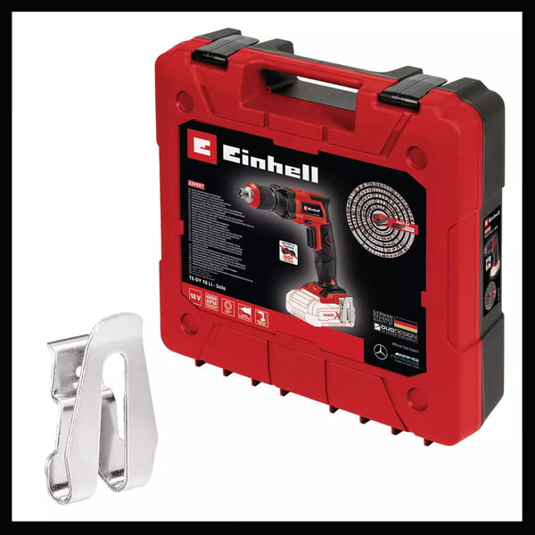 Einhell TE-DY 18 Li-Solo, Eldriven skruvdragare, Pistolhandtag, Svart, Röd, 4000 RPM, Batteri, 18 V - SOLO