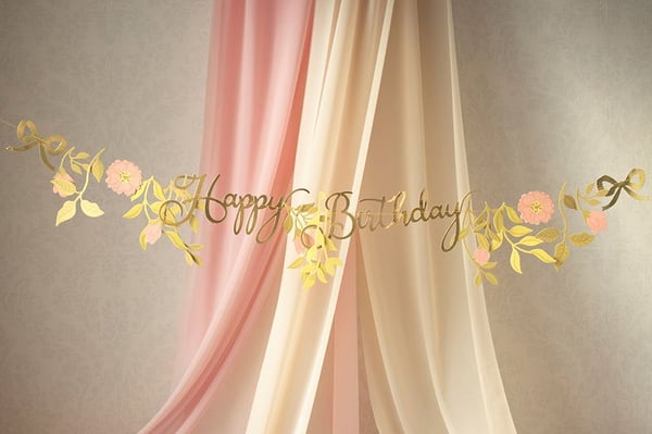 PartyDeco GRL127, Lippuviiri, Paperi, Ruusukulta, 1300 mm