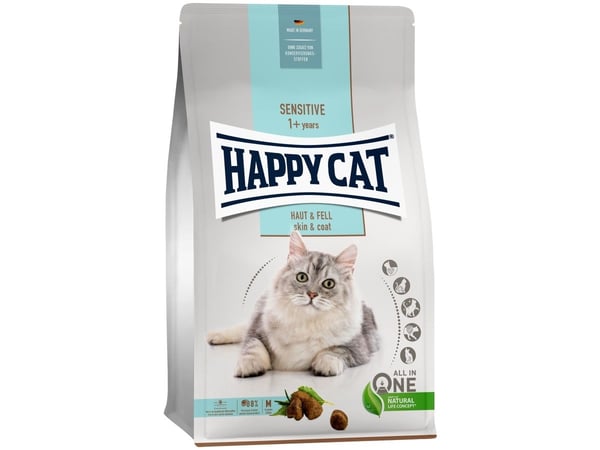 Happy Cat Sensitive Skin & Coat, Vuxen, Alla raser, Kyckling, Lax, 1.3 kg Happy Cat Sensitive Skin & Coat, Vuxen, Alla raser, Kyckling, Lax, 1.3 kg