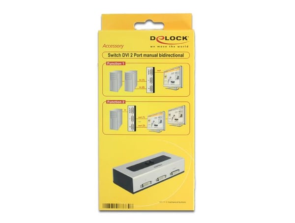 DeLOCK 87664, DVI, Muovi, Musta, Harmaa, 1920 x 1200 pikseliä, 183 x 88 x 46 mm