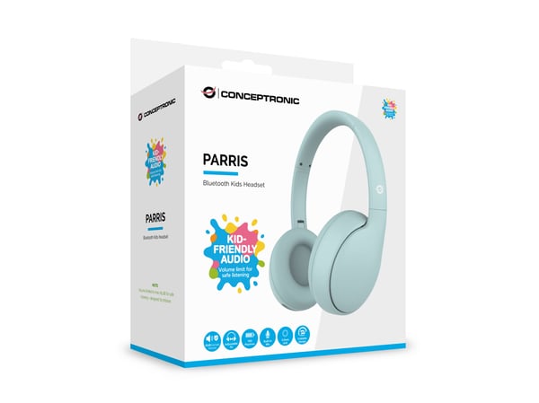 Conceptronic PARRIS04B, Langallinen & langaton, Puhelut/Musiikki, 20 - 20000 Hz, 170 g, Kuulokkeet, Vaaleansininen