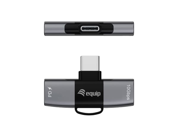 Equip 133479 USB-C-adapter 2x USB-C 10 Gbps PD 100 W, grå