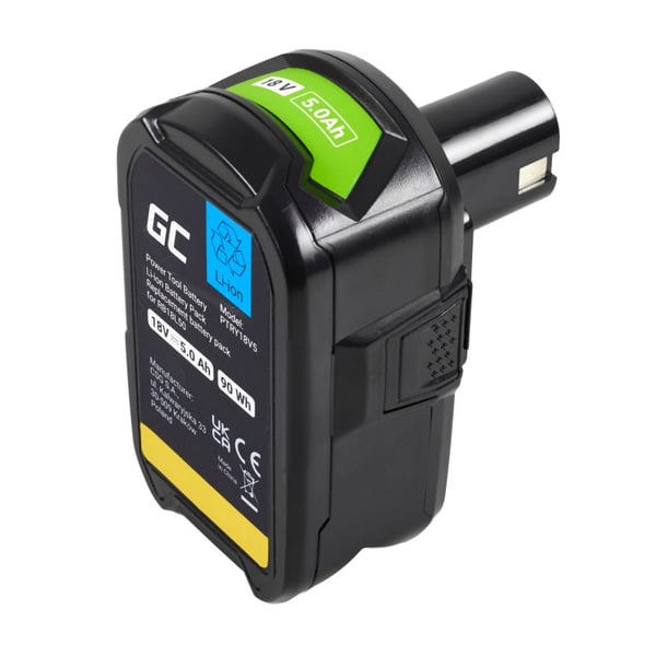 Green Cell PTRY18V5 verktøybatteri 18 V 5,0 Ah, for Ryobi ONE+ RB18L50