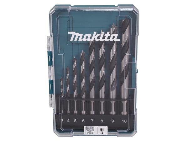 Makita D-77257 treborsett med sylindrisk skaft, 8 stk.