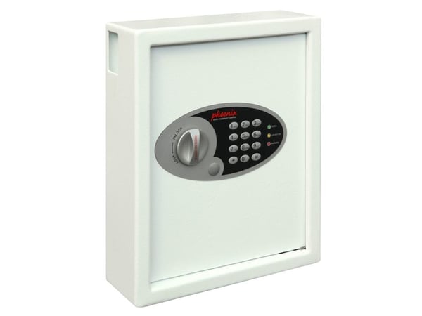 Phoenix Safe Co. Cygnus KS0032E, Metalli, Valkoinen, 48 koukku(a), Elektroninen, 7,5 L, 300 x 100 x 360 mm