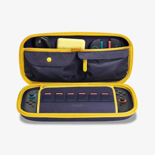 Spigen Nano Pop Pro, Fodral, Nintendo, Mörkblå, Gul, Polykarbonat, Nintendo Switch 2, Dragkedja