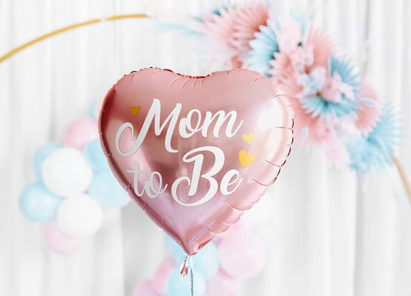 PartyDeco FB92-081-KARTON, Gull, Rosa, Hjerteformet, Folie, Temafest, Engelsk, 35 cm