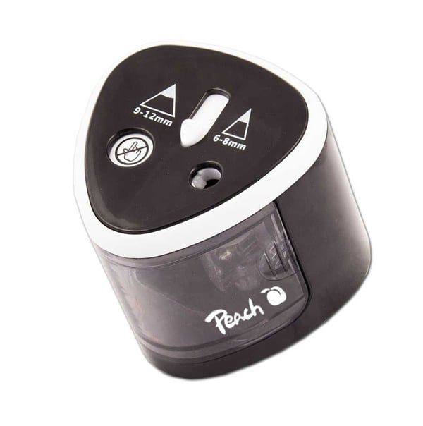 Peach PO102 - Elektrisk blyantspisser - triangle - 2 hull - svart