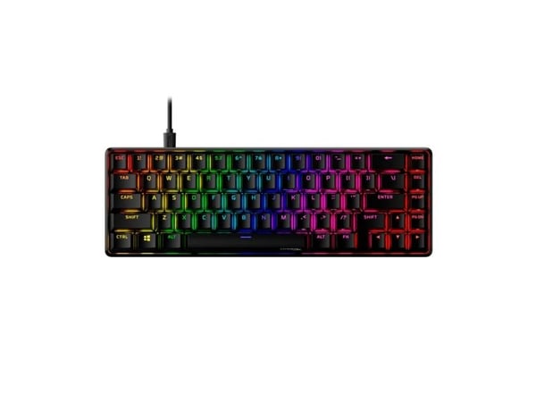 HyperX Alloy Origins 65 - Tangentbord - bakgrundsbelysning - USB-C - QWERTY - Nordisk - tangentbrytare: HyperX Red - svart
