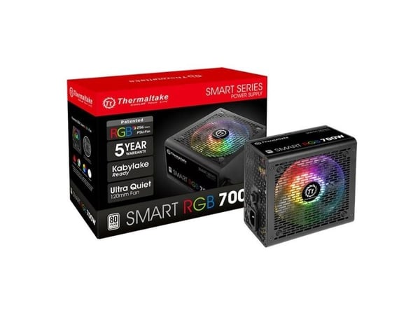 Thermaltake Smart RGB, 700 W, 230 V, 50 - 60 Hz, 9 A, Aktiivinen, 120 W